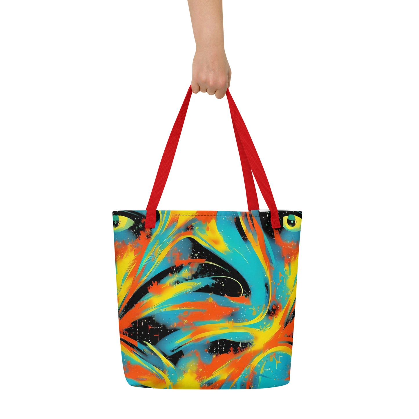 Large Tote Bag w/ Pocket - Solar Swoosh