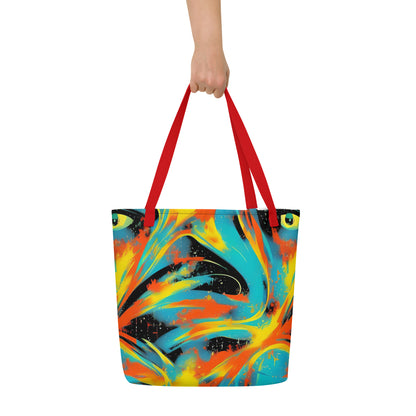 Large Tote Bag w/ Pocket - Solar Swoosh
