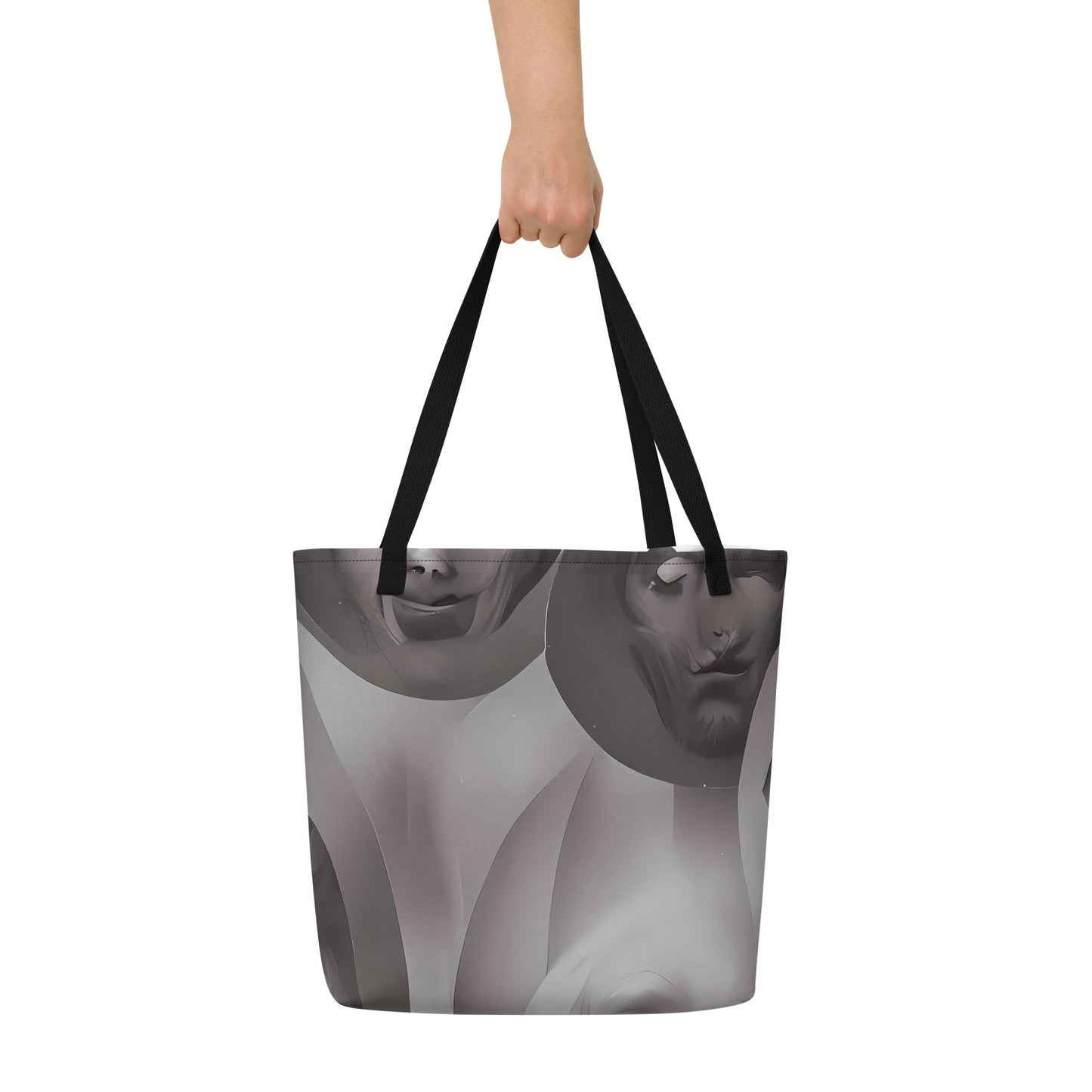 Large Tote Bag w/ Pocket - Phantom Facescape