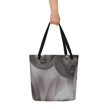 Large Tote Bag w/ Pocket - Phantom Facescape