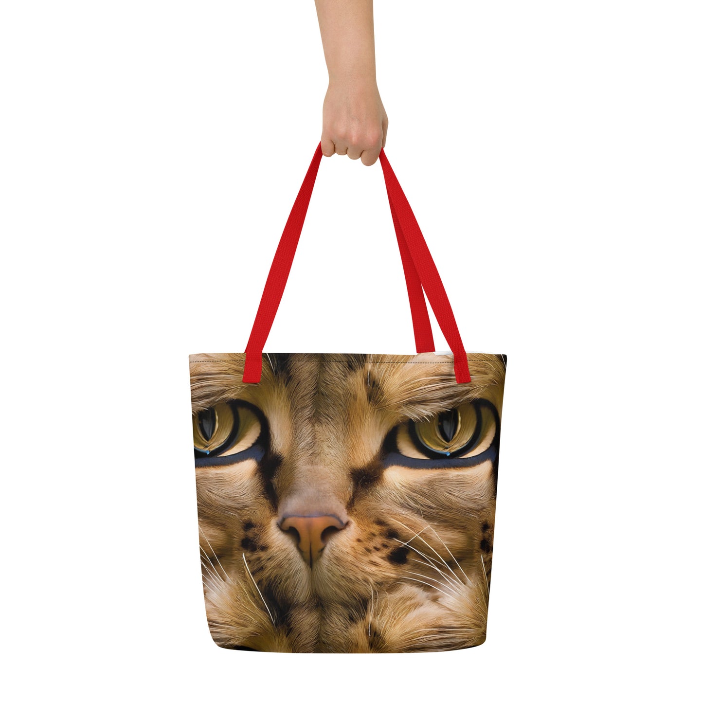 Large Tote Bag w/ Pocket - Feline Whisper