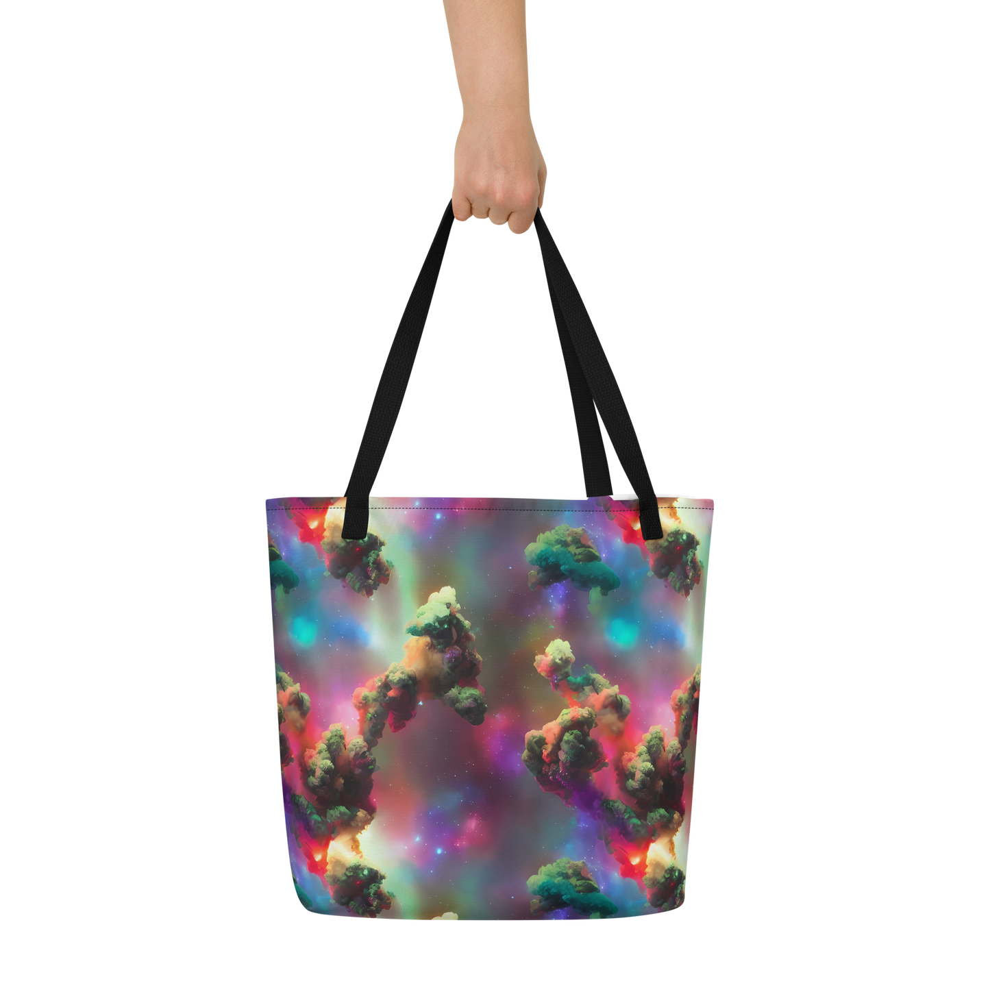 Large Tote Bag w/ Pocket - Nebula Dreams