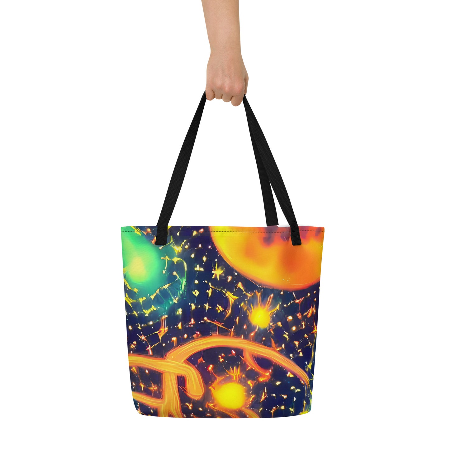 Large Tote Bag w/ Pocket - Coorte's Cosmos