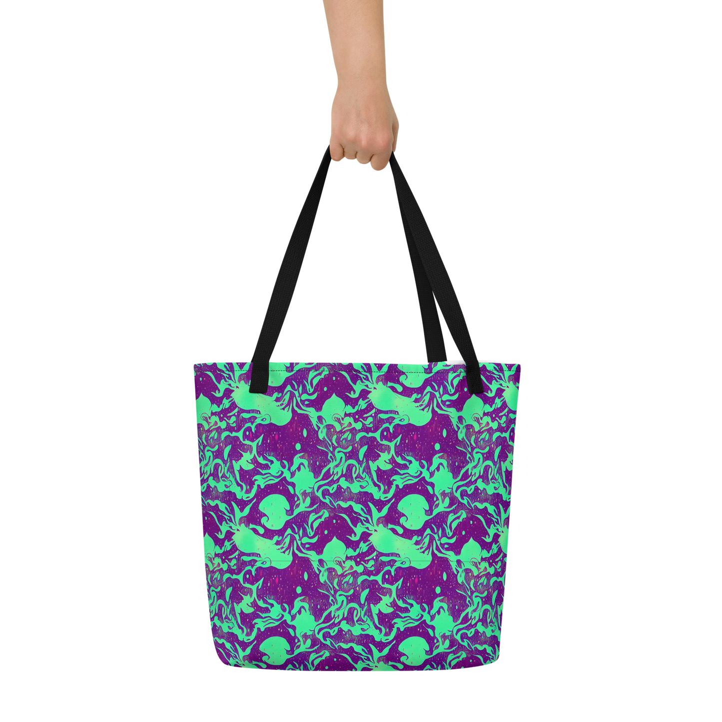 Large Tote Bag w/ Pocket - Alien Ripples