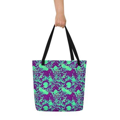 Large Tote Bag w/ Pocket - Alien Ripples