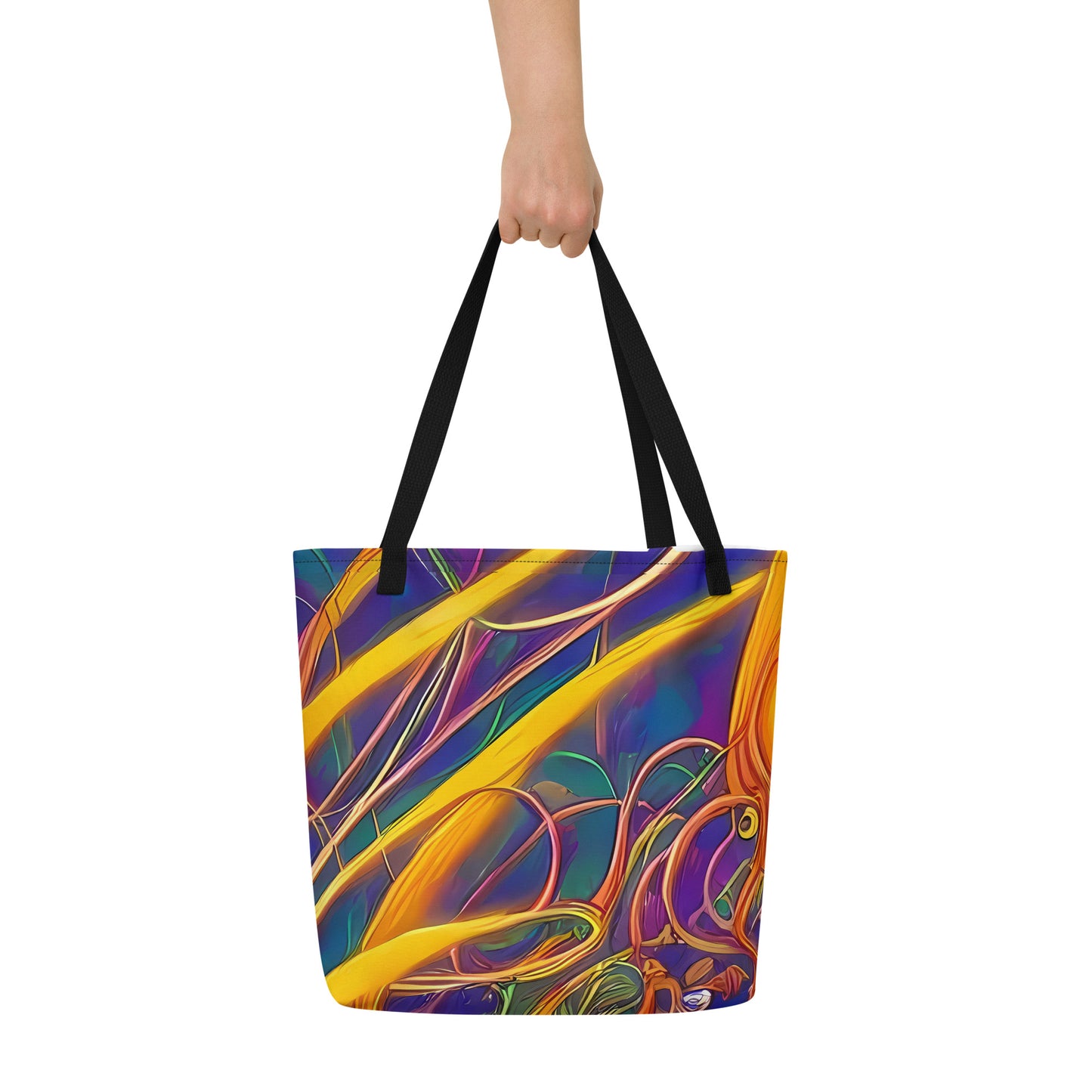 Large Tote Bag w/ Pocket - Luminous Whirl