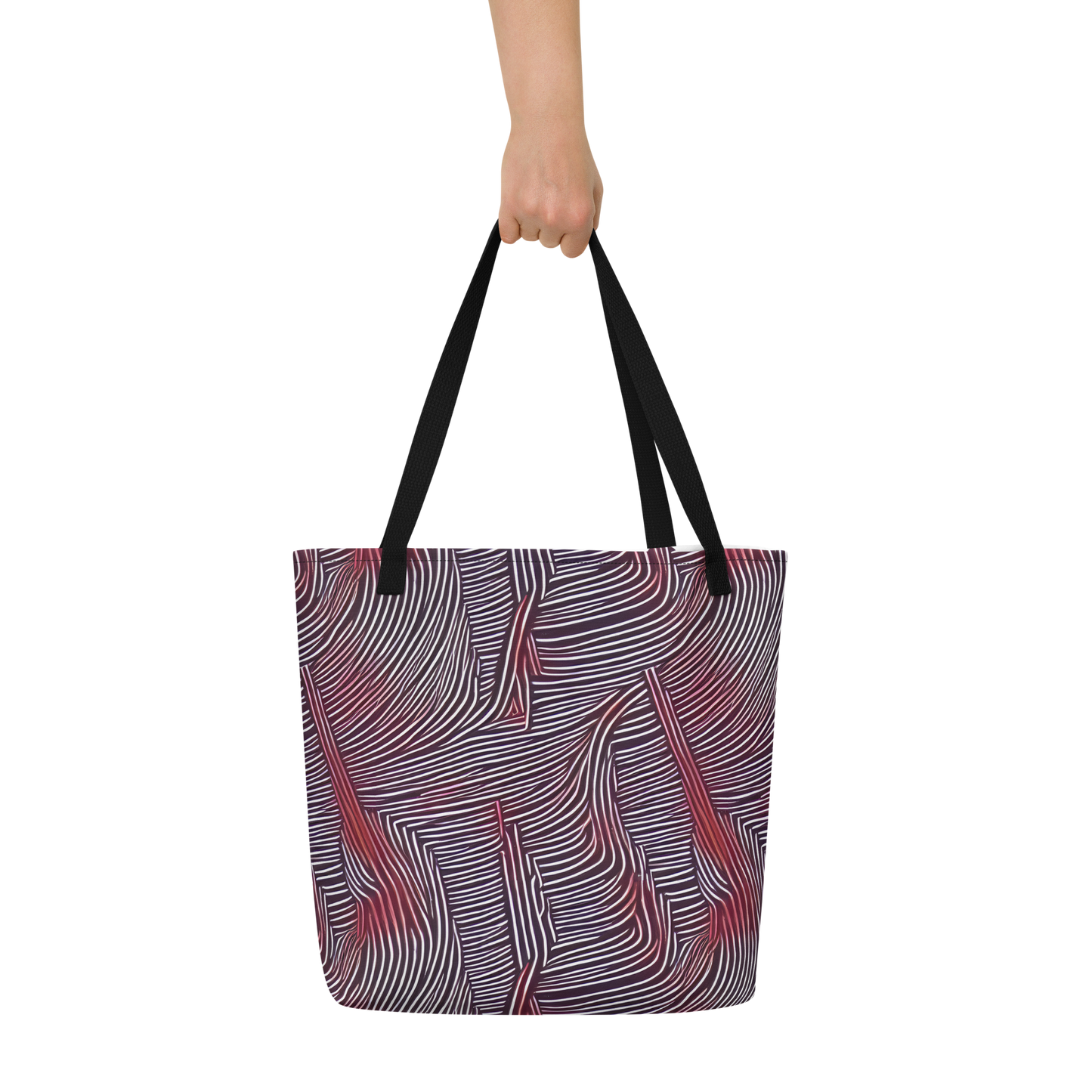 Large Tote Bag w/ Pocket - Nebula Waves