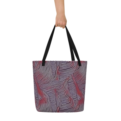 Large Tote Bag w/ Pocket - Nebula Waves