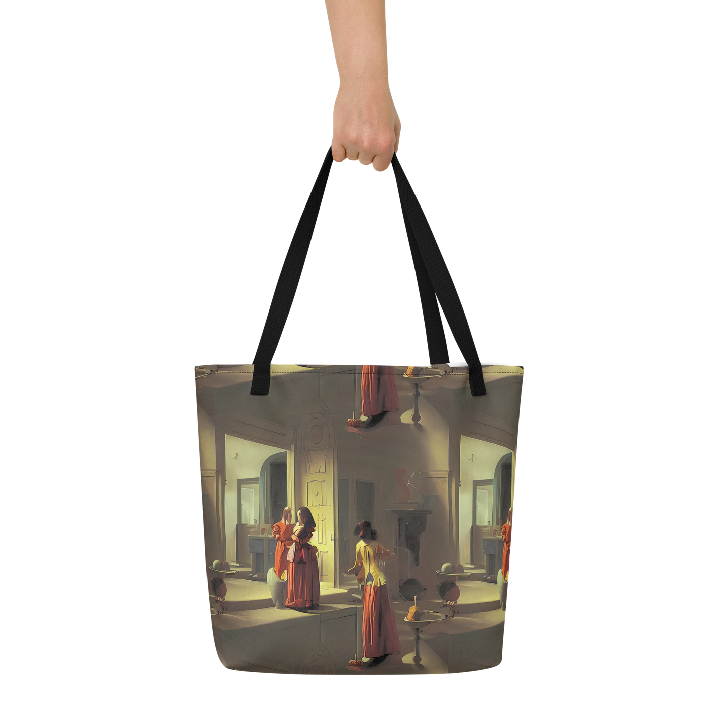Large Tote Bag w/ Pocket - Surreal Shadows