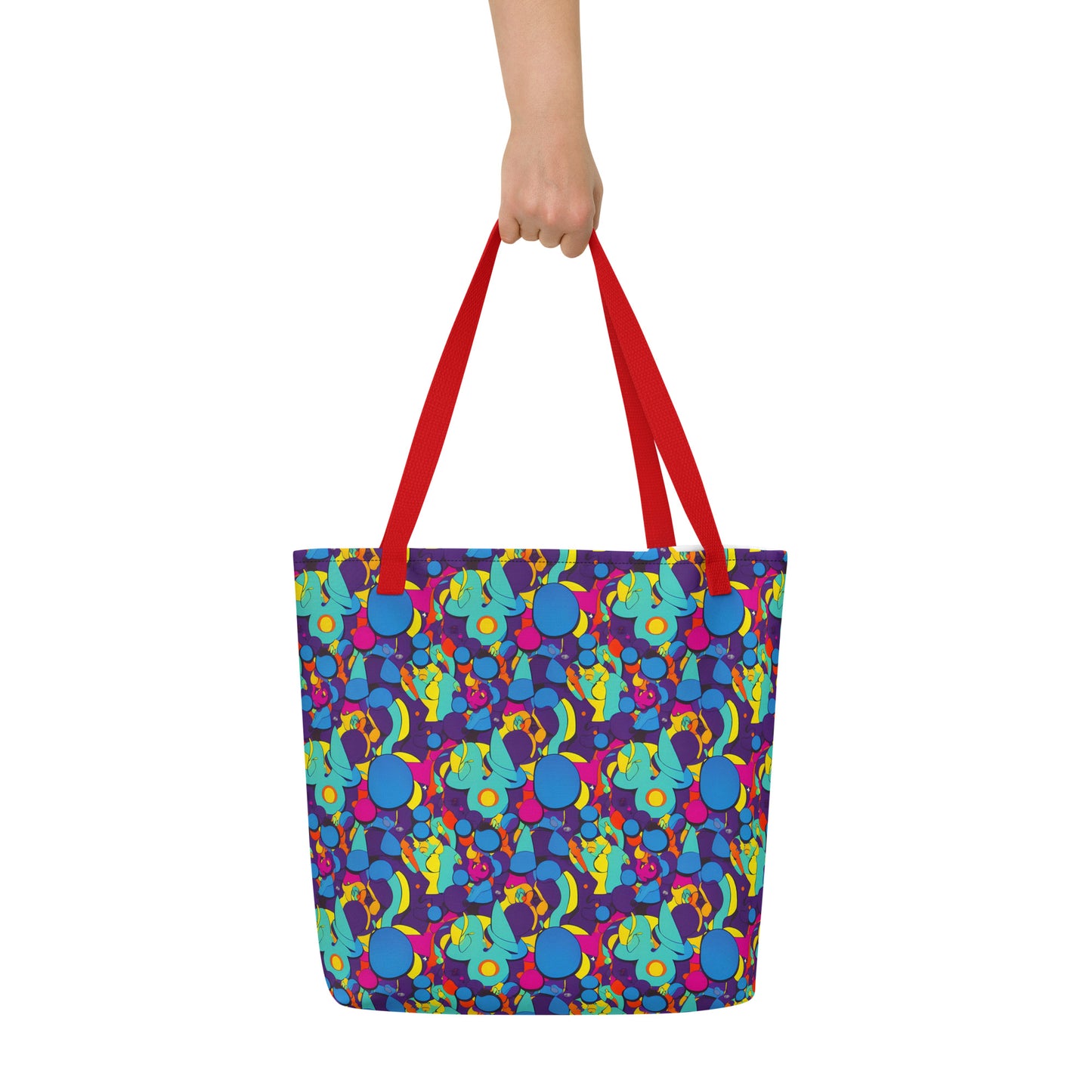 Large Tote Bag w/ Pocket - Psychedelic Harmony