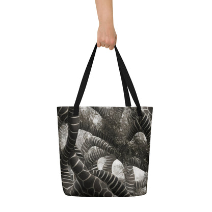 Large Tote Bag w/ Pocket - Serpent Symphony