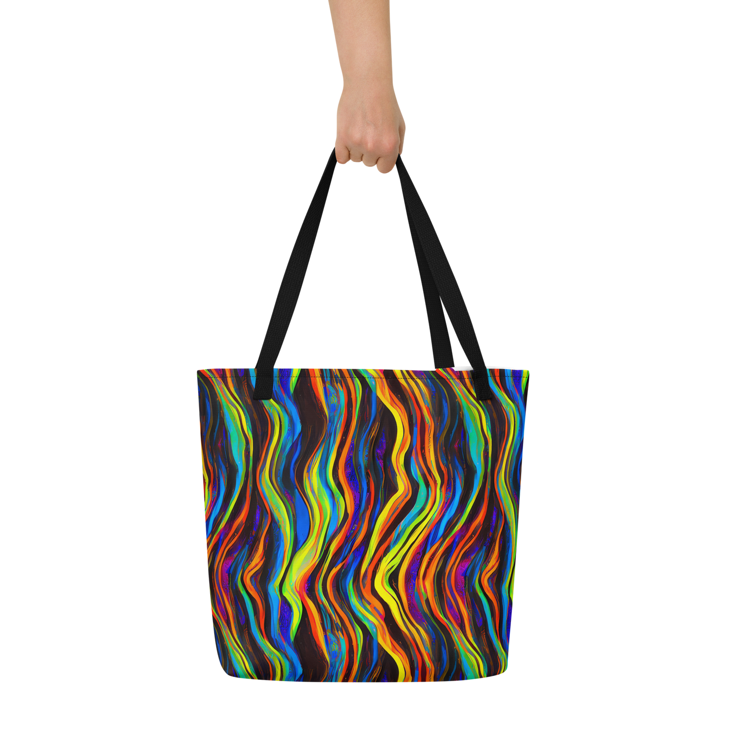 Large Tote Bag w/ Pocket - Celestial Waves