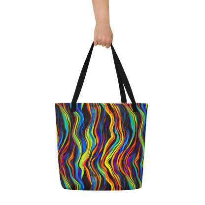 Large Tote Bag w/ Pocket - Celestial Waves