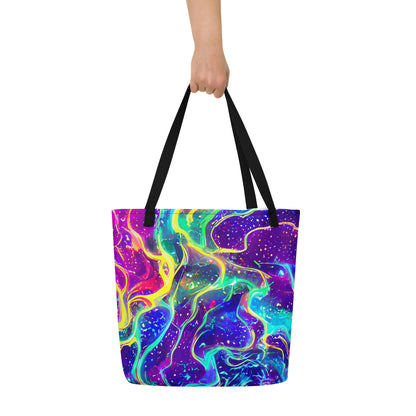 Large Tote Bag w/ Pocket - Liquid Light Show