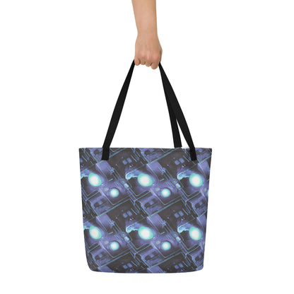 Large Tote Bag w/ Pocket - Galactic Circuit
