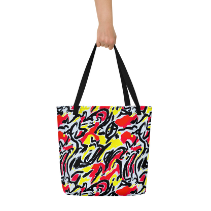 Large Tote Bag w/ Pocket - Cosmic Brushstrokes