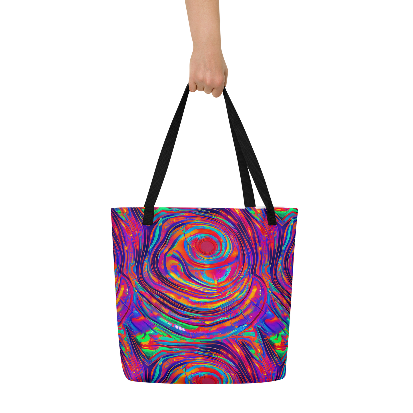 Large Tote Bag w/ Pocket - Quantum Spiral