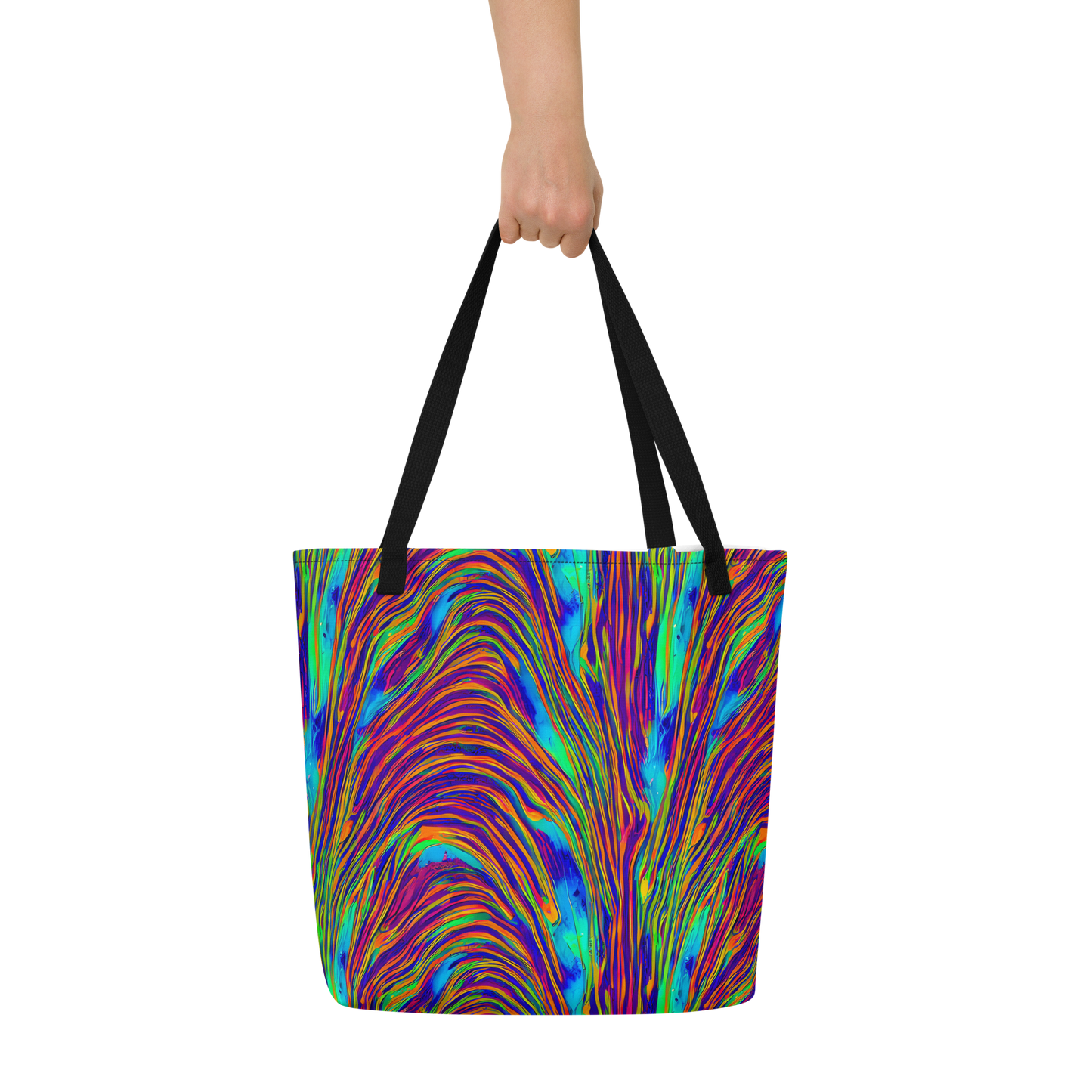 Large Tote Bag w/ Pocket - Lux Waves