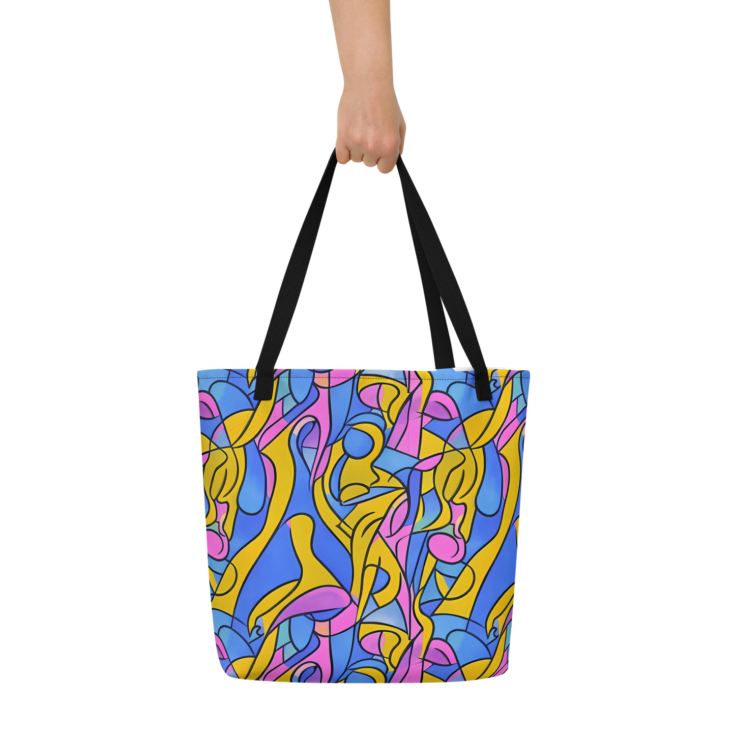 Large Tote Bag w/ Pocket - Cosmic Curves