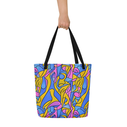 Large Tote Bag w/ Pocket - Cosmic Curves