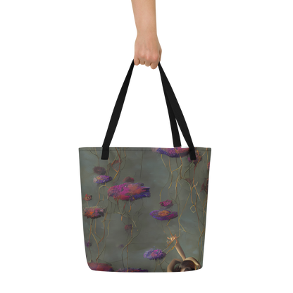 Large Tote Bag w/ Pocket - Ethereal Bloom