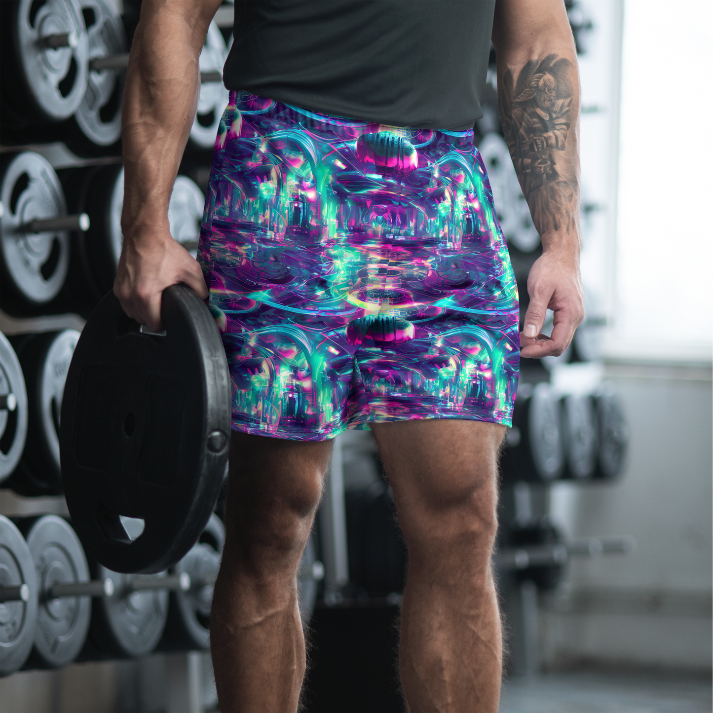 Men's Athletic Shorts - Synthwave Surge