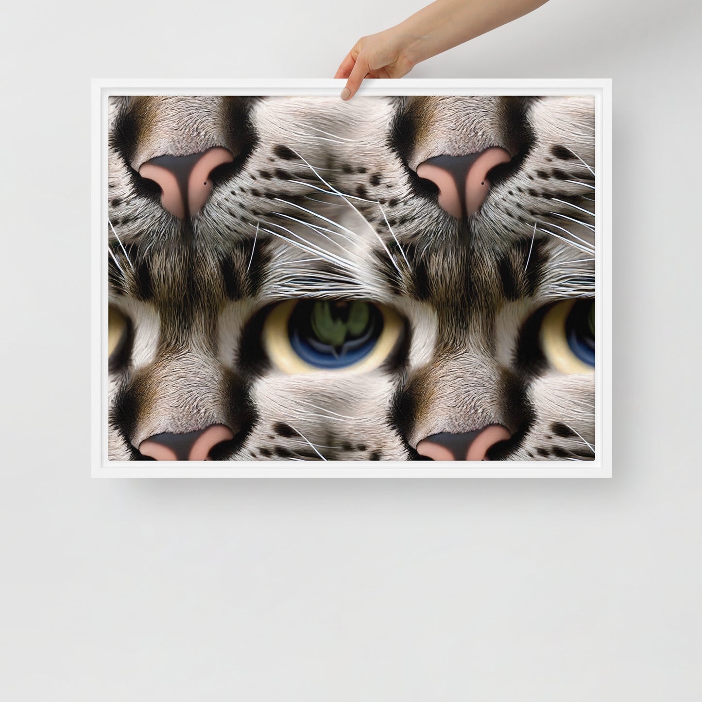 Framed Canvas (in) - Feline Mirage