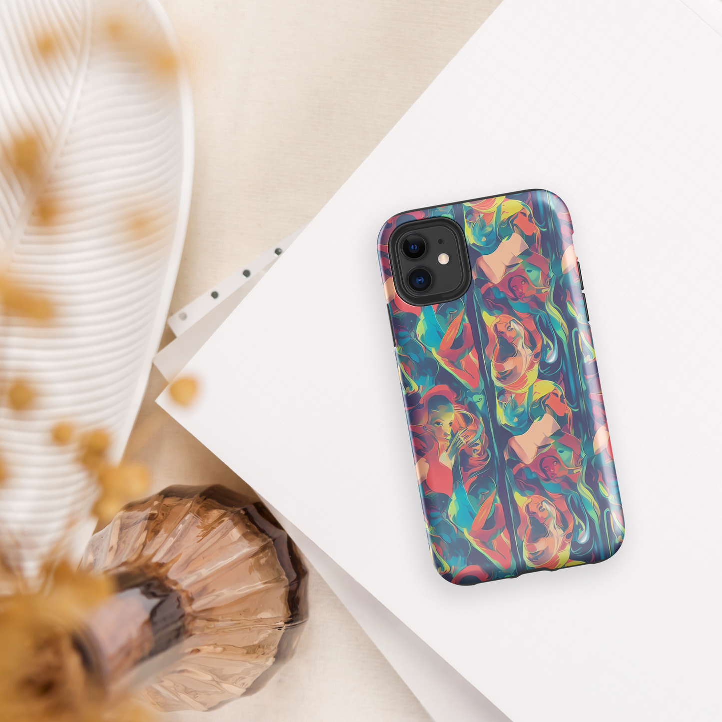 Tough Case for iPhone® - Neon Aurora