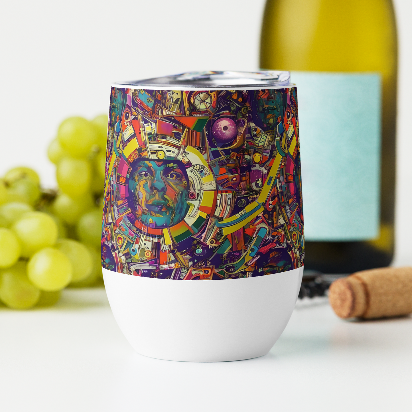 Wine Tumbler - Cosmic Collage