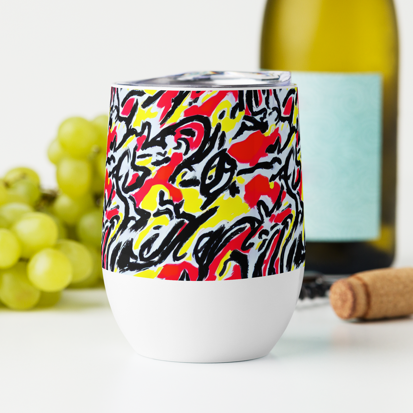 Wine Tumbler - Cosmic Brushstrokes