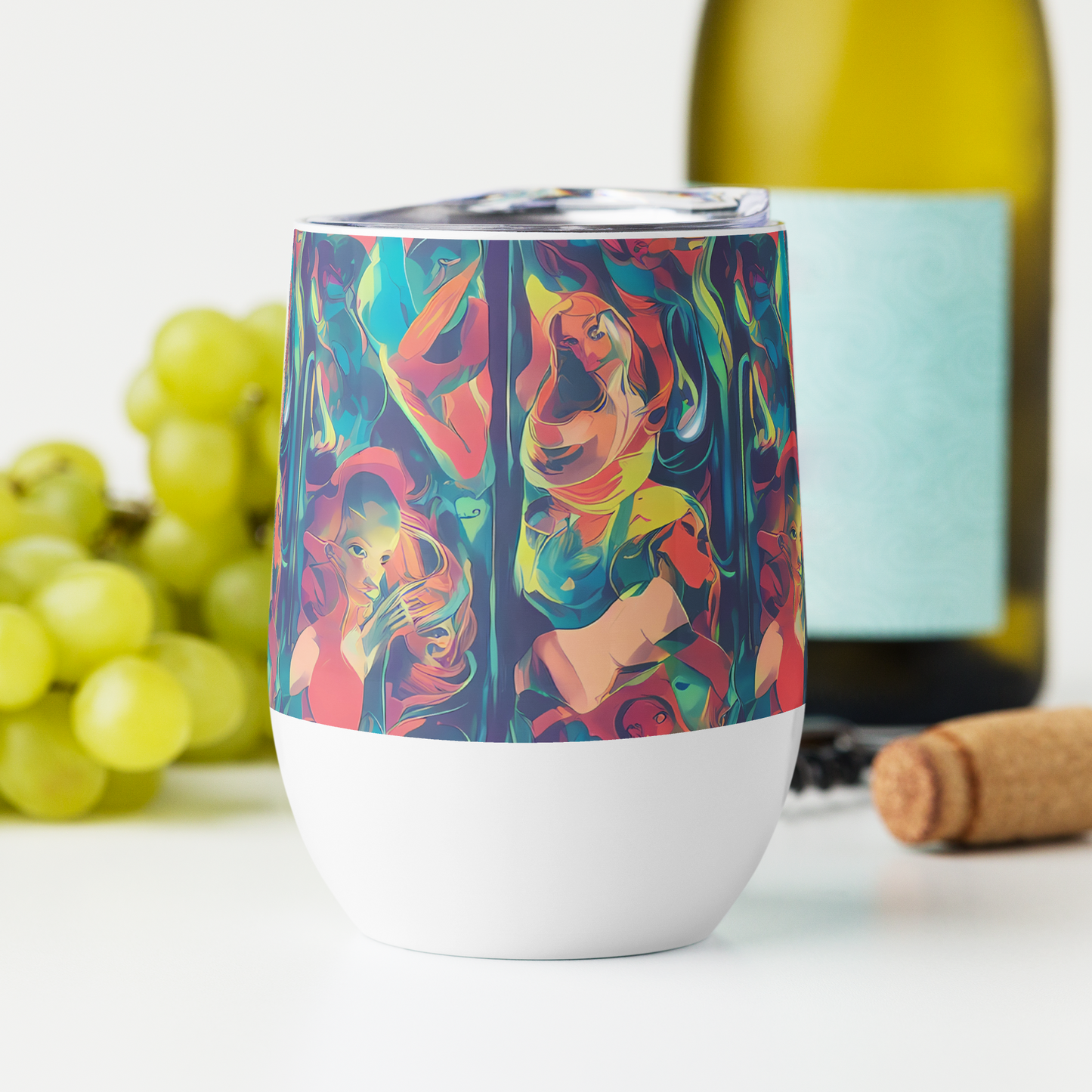 Wine Tumbler - Neon Aurora