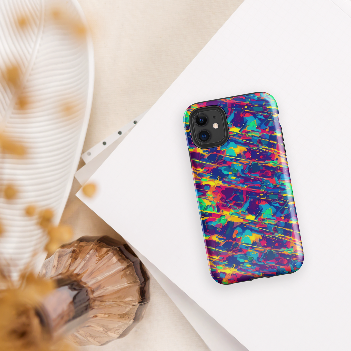 Tough Case for iPhone® - Spectrum Streaks