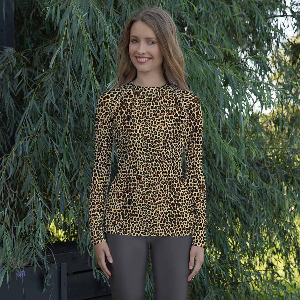 Women's Rash Guard - Cheetah Mosaic