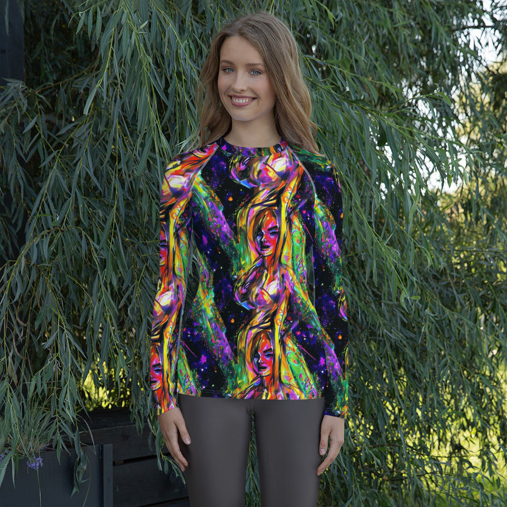Women's Rash Guard - Galactic Flamenco