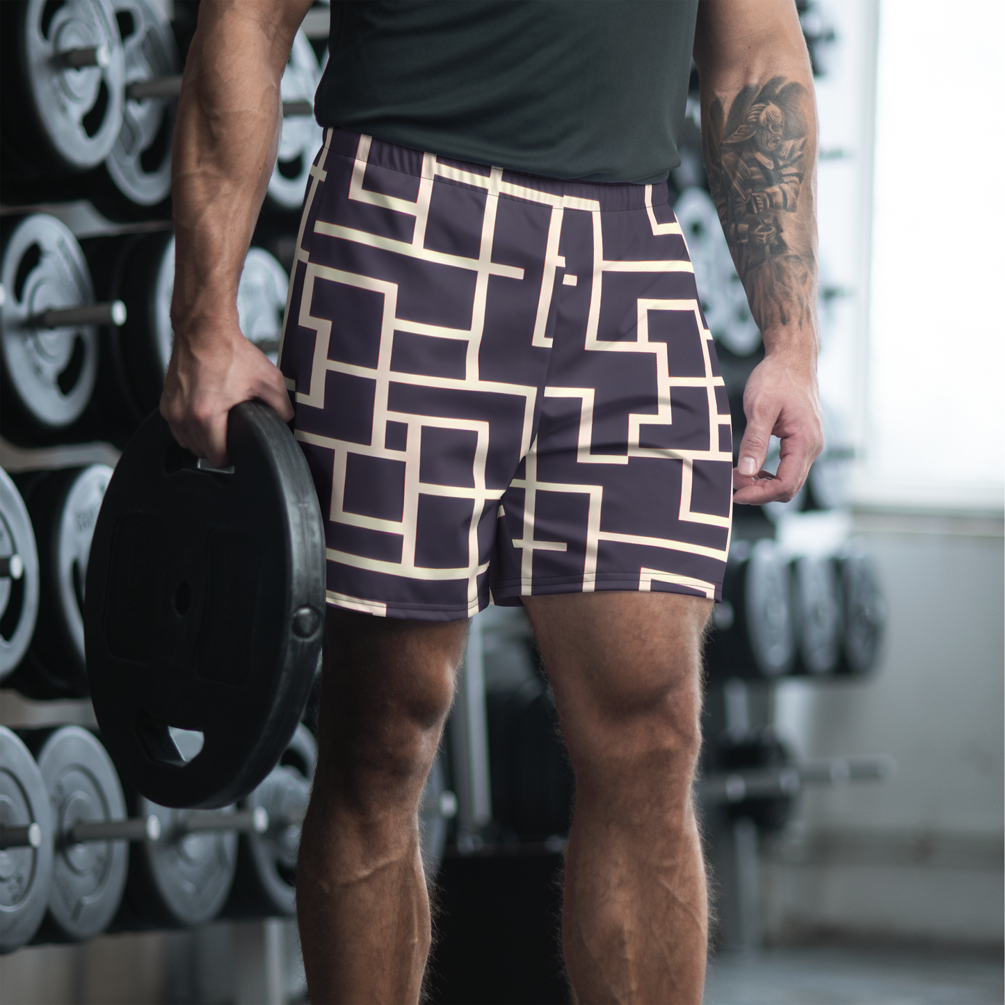 Men's Athletic Shorts - Gilded Gridlock