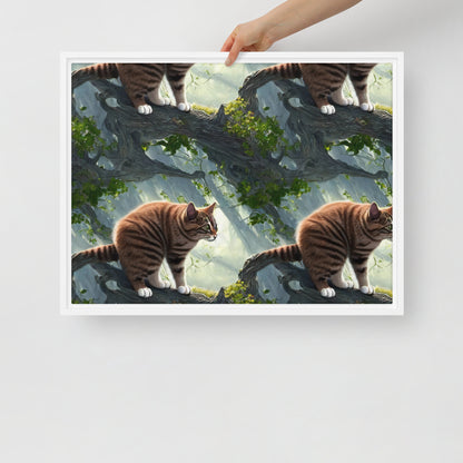 Framed Canvas (in) - Whiskered Enigma