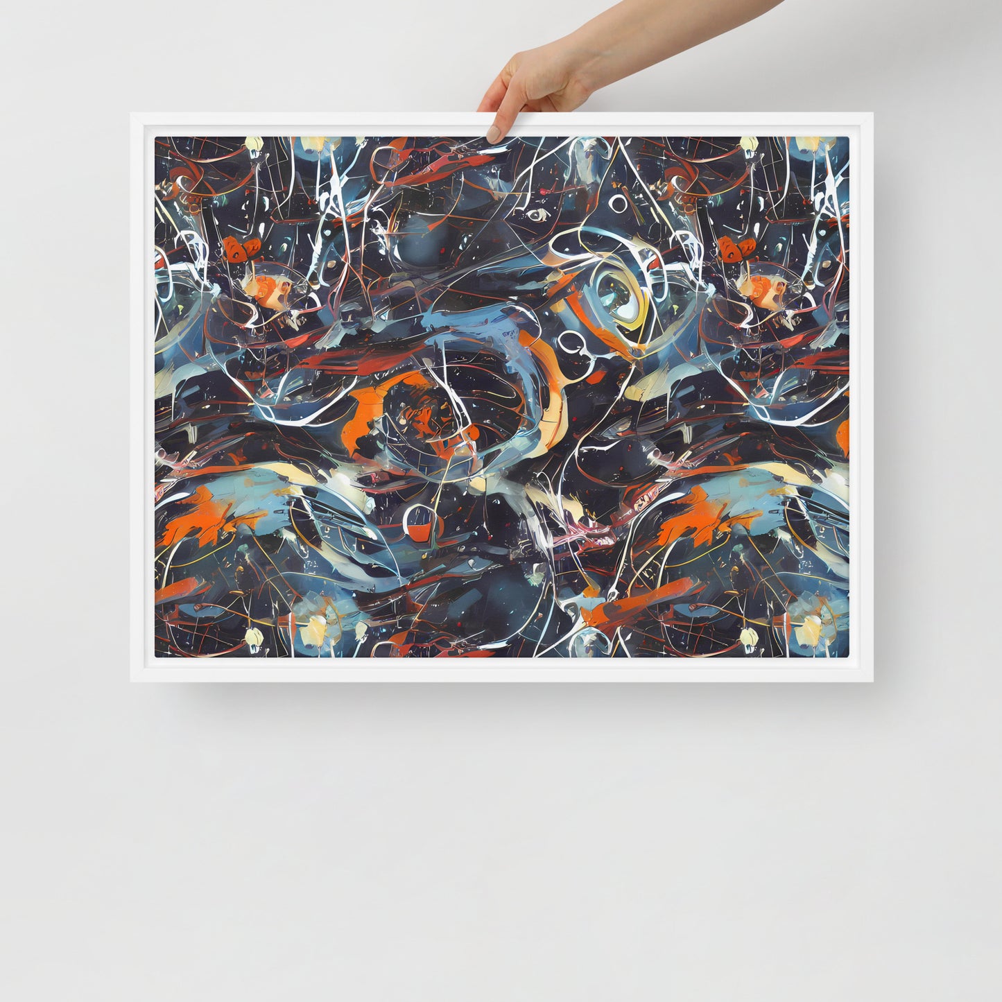 Framed Canvas (in) - Neo-Splash Labyrinth
