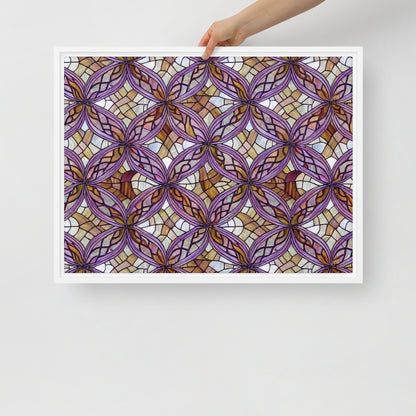 Framed Canvas (in) - Stained Glass Whirl