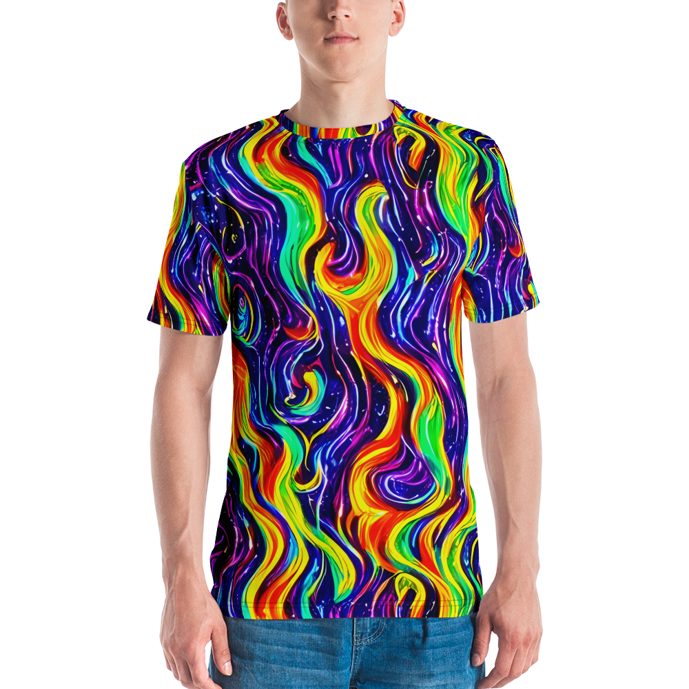 Men's Crew Neck T-Shirt - Galactic Flames