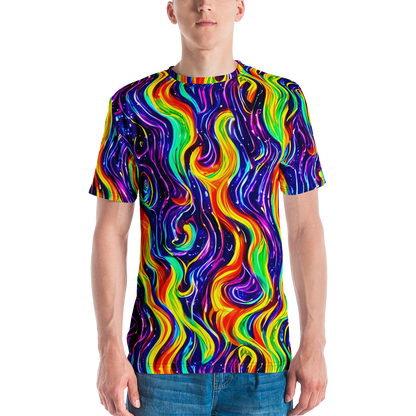 Men's Crew Neck T-Shirt - Galactic Flames