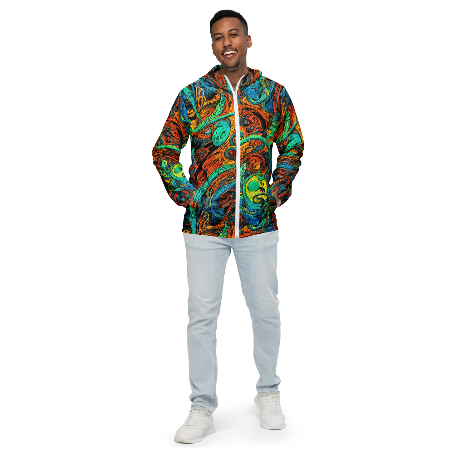 Men's Windbreaker - Flaming Mirage