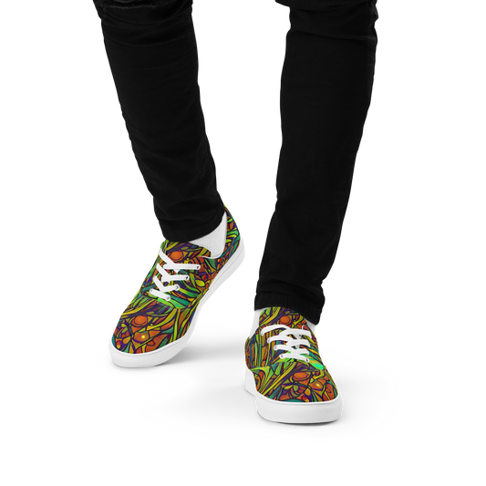 Men's Lace-Up Canvas Shoes - Cosmic Garden