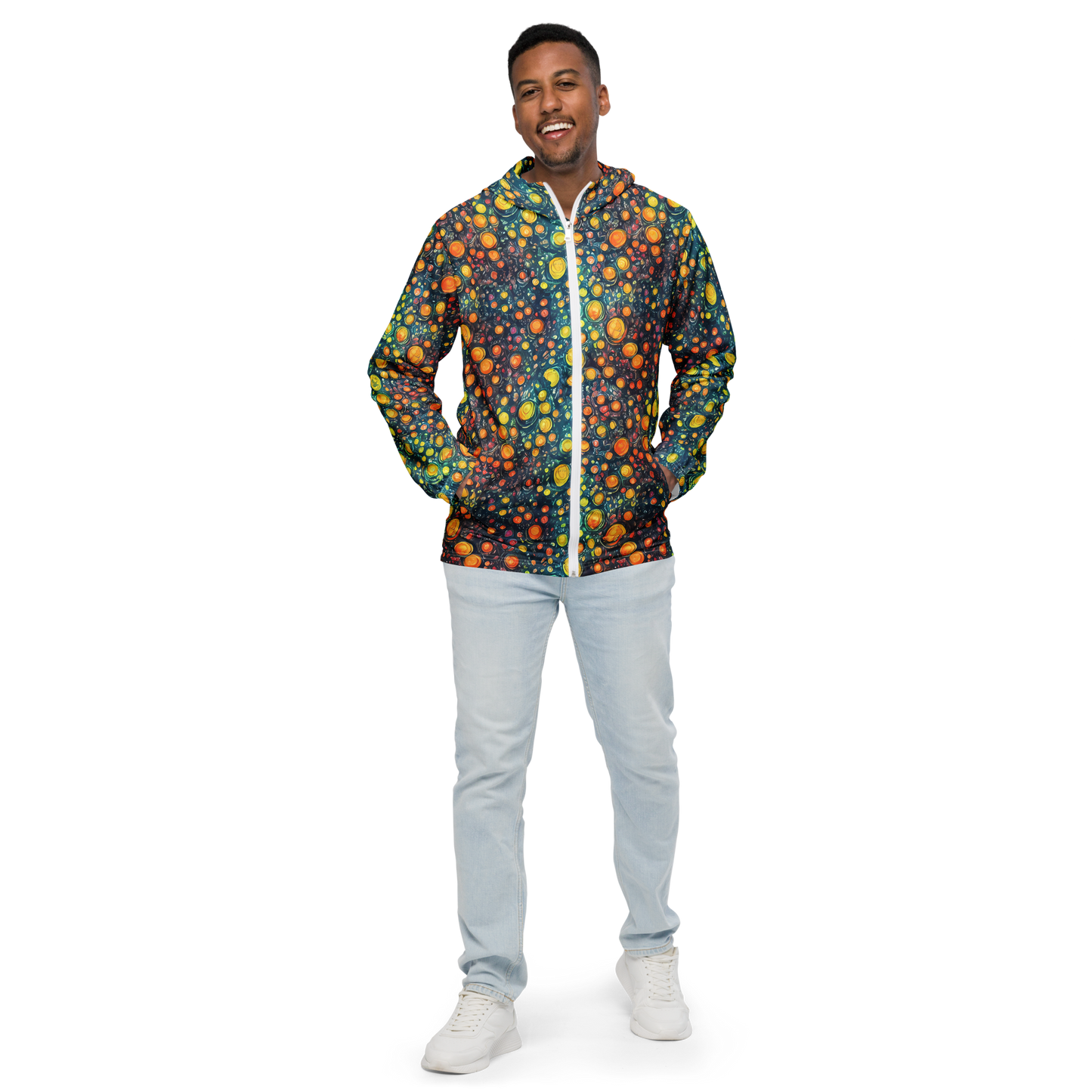 Men's Windbreaker - Starry Orbits