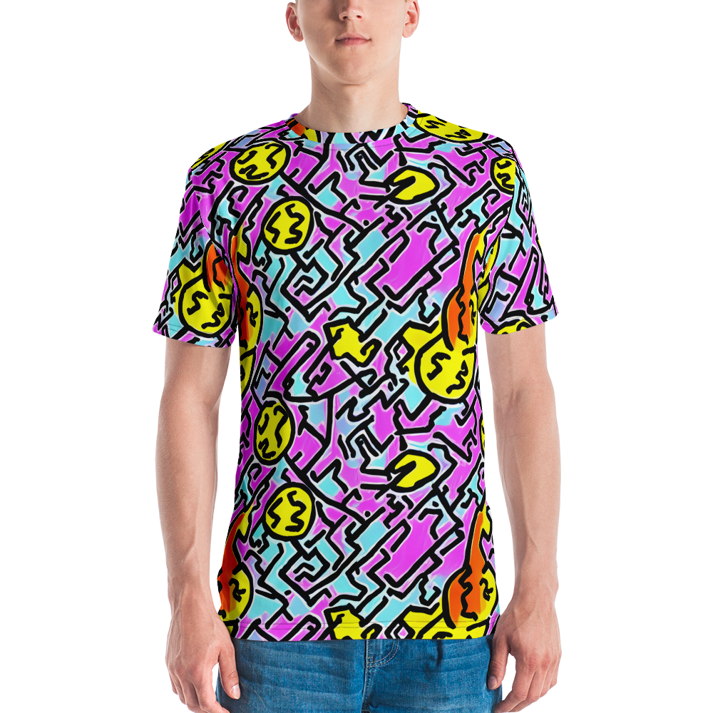 Men's Crew Neck T-Shirt - Punk Doodles