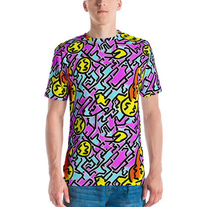 Men's Crew Neck T-Shirt - Punk Doodles