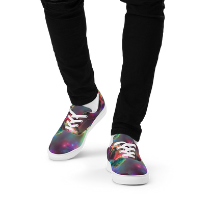 Men's Lace-Up Canvas Shoes - Nebula Dreams