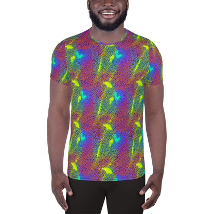 Men's Athletic T-Shirt - Prismatic Web