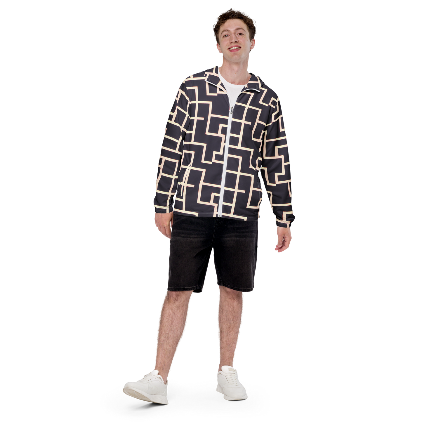 Men's Windbreaker - Gilded Gridlock