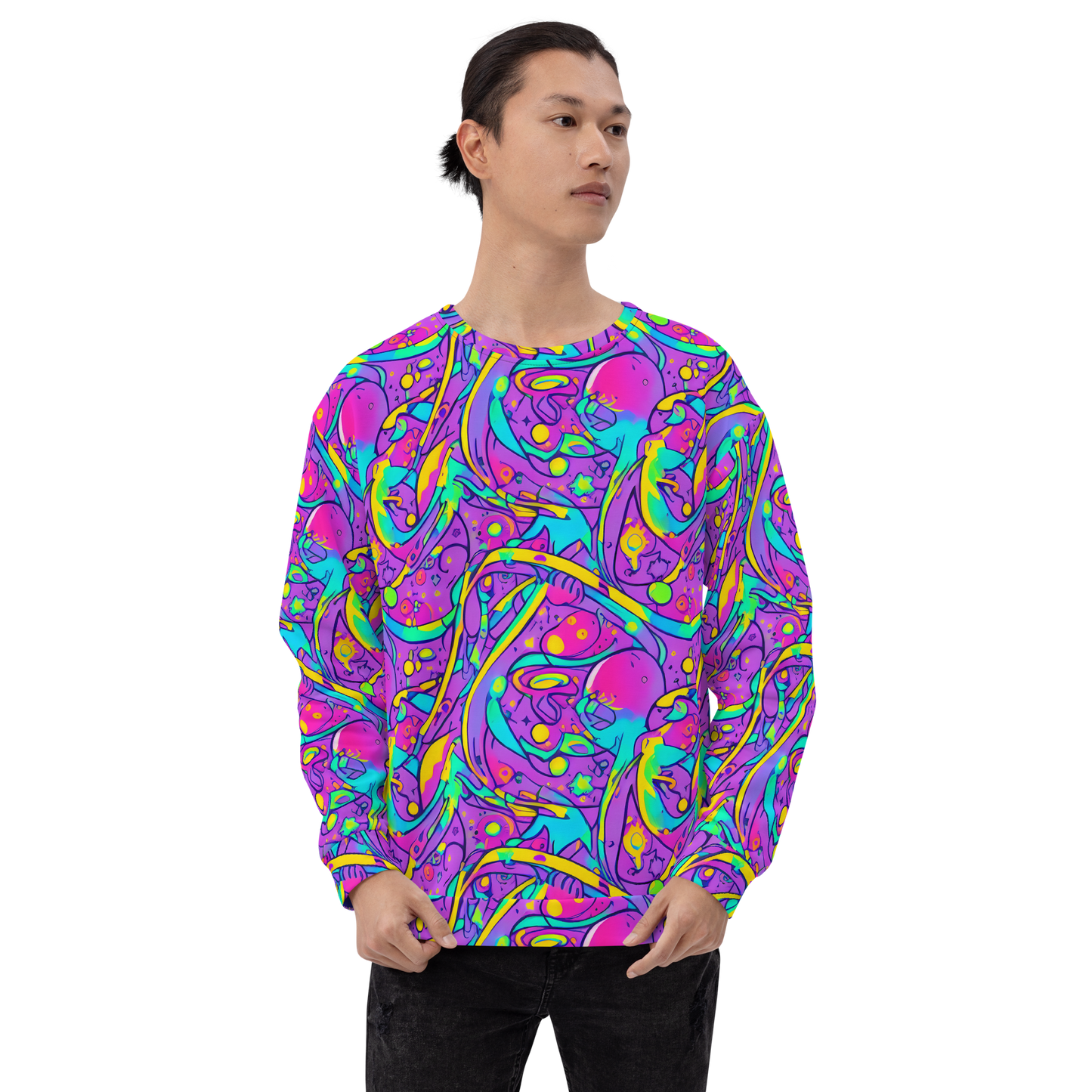 Sweatshirt - Neon Galaxy Whirl