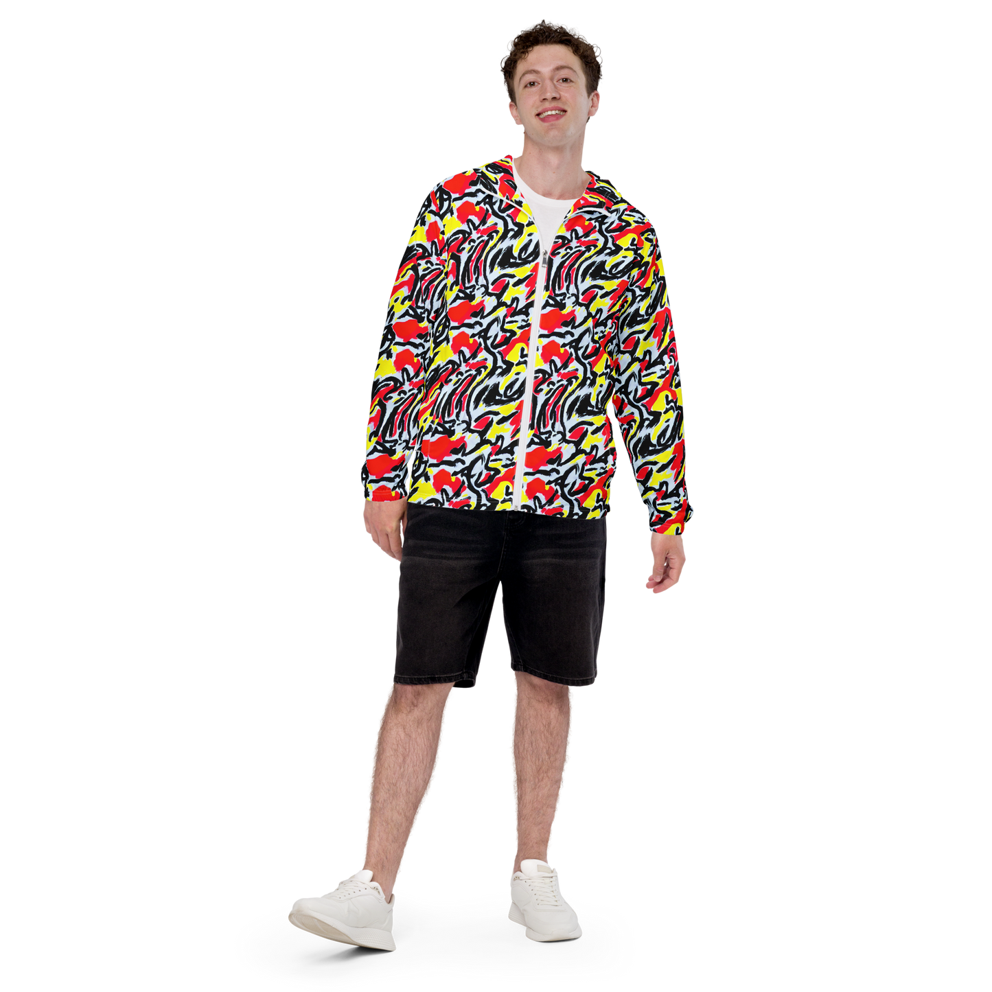 Men's Windbreaker - Cosmic Brushstrokes